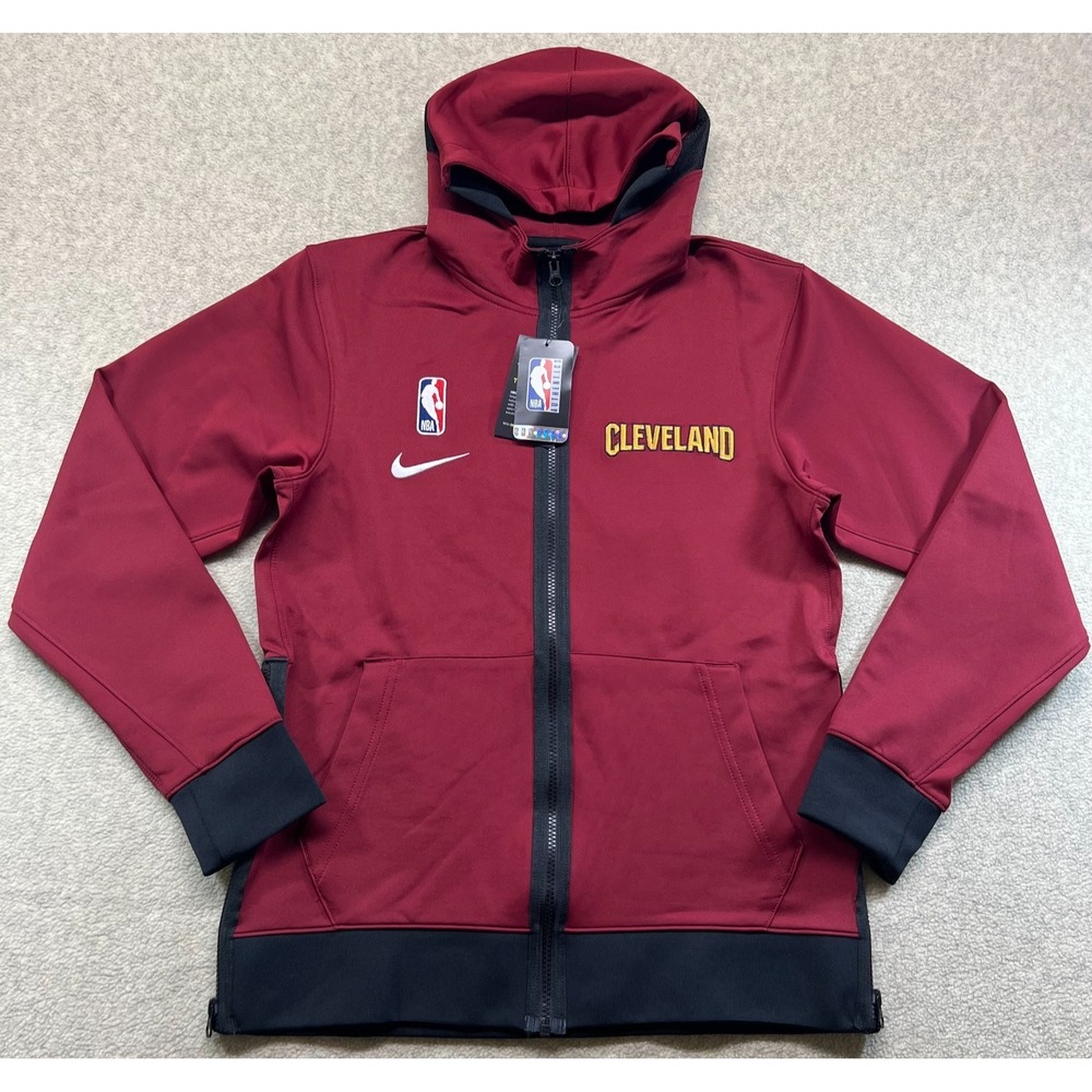 NWT Nike Mens NBA Zip Up Hoodie Red Cavaliers Basketball Therma Flex Showtime S